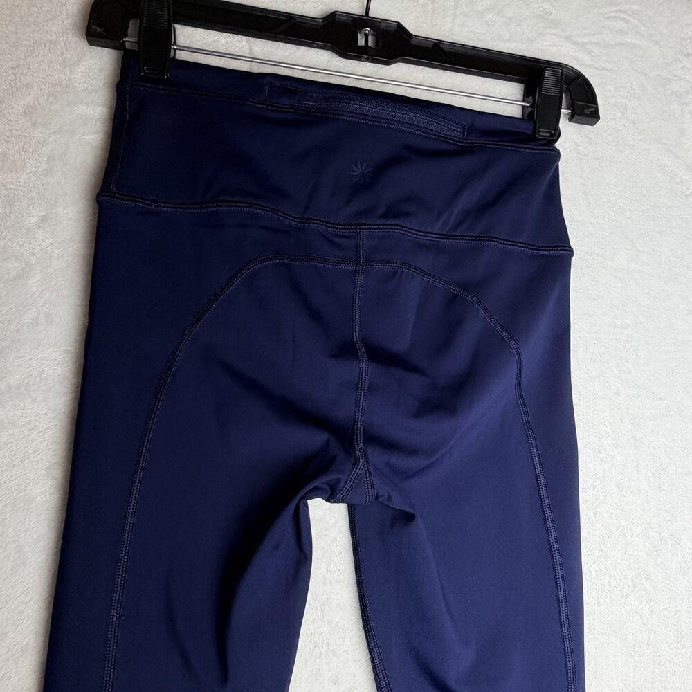 Athleta Navy Blue Accelerate 7/8 Tight Leggings XS Zero Edge Hem Activewear - Picture 6 of 9